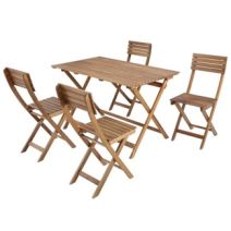 Ensemble de jardin 4 places Cuatro 108,5 x 72 x 74 cm eucalyptus - INVENTIV
