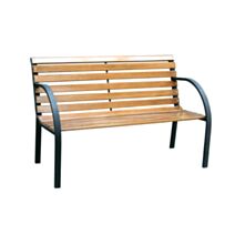 Banc de jardin bois + métal Park 122x62x80cm - INVENTIV