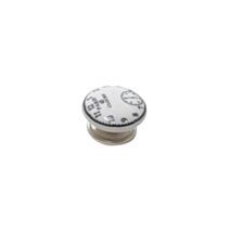Bouton meuble Clock Céramique Blanc ø40mm h26mm - B BEAUTY