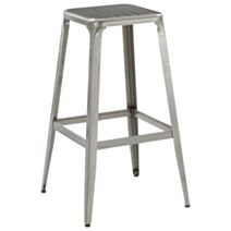 Tabouret de bar en acier Charly 44 x 44 x 76 cm gris - INVENTIV