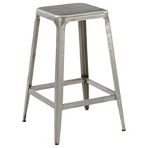 Tabouret de bar en acier Charly 44 x 44 x 66 cm gris - INVENTIV