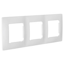 Triple Plaque Finition Di-Line Blanc Brillant - INVENTIV