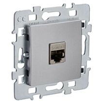 Prise RJ45 Di-Line à Encastrer + Plaque Support Métal Argent - INVENTIV'