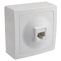 Prise RJ45 Renov'Line à Encastrer + Plaque Support Métal Blanc - INVENTIV'