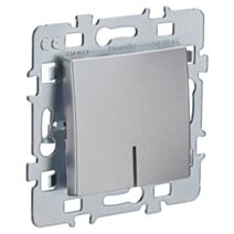 Interrupteur Di-Line Va Et Vient à Encastrer Lumineux + Plaque Support Métal Argent - INVENTIV'