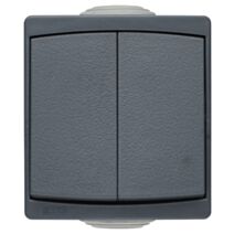Interrupteur SubLine Va Et Vient IP54 en Saillie Double Gris - INVENTIV