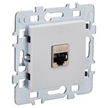 Prise RJ45 Di-Line à Encastrer + Plaque Support Métal Blanc - INVENTIV'