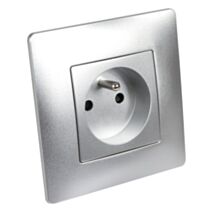 Prise Di-Line à Encastrer 2P+T 16A Argent - INVENTIV'