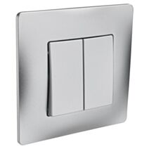Double Interrupteur Di-Line Va Et Vient à Encastrer + Plaque Métal Argent - INVENTIV'