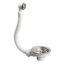 Bonde à panier avec trop-plein pour évier 1 bac Ø 90 mm - INVENTIV