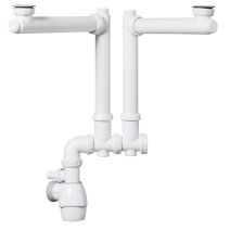 Bondes + siphon universel Tout-en-Un double déporté