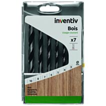 Coffret 7 forets bois Ø3-4-5-6-7-8-10 mm - INVENTIV