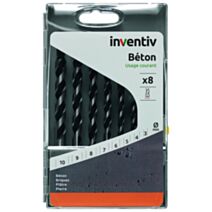 8 forets béton Ø3-4-5-6-7-8-9-10 mm - INVENTIV