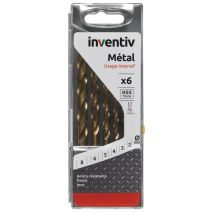 Coffret 6 forets métaux HSS titane - INVENTIV