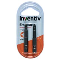 2 embouts de vissage torsion PH2 50 mm - INVENTIV