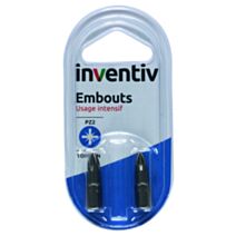 2 Embouts de vissage torsion PZ2 25 mm - INVENTIV