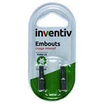 2 Embouts de vissage torsion T25 25 mm - INVENTIV