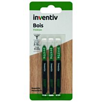 3 lames de scie sauteuse T bois EP2-15 mm- INVENTIV