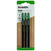 3 lames de scie sauteuse T tasseaux EP40-100 mm - INVENTIV