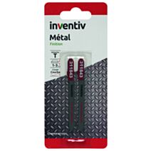 2 lames scie sauteuse T métal-chantournage CP1-3 mm - INVENTIV