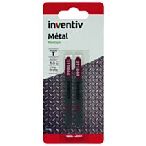 2 lames T métal inox CP 1/3 mm - INVENTIV