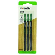 3 lames de scie sauteuse U tasseaux CP10-100 mm - INVENTIV