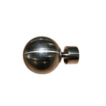 2 Embouts Barre Rideaux Boule Ø20mm Chromé Brossé - INVENTIV