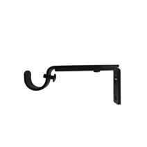 2 Supports Mur Barre Rideaux Œil Ouvert Ø20mm Noir Mat - INVENTIV