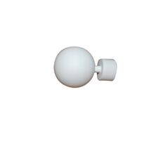 2 Embouts Barre Rideaux Boule Ø28mm Blanc Mat - INVENTIV