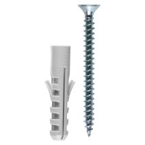 10 Chevilles Matériaux Pleins Ø8x40mm + Vis TF Ø5x50mm - INVENTIV