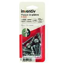 10 Chevilles Métal à Visser + Vis TR Ø4,5x35mm - INVENTIV