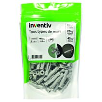 90 Chevilles Nylon Tous Matériaux Ø6x35mm - INVENTIV