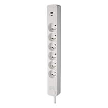 Bloc 6 Prises 2P+T FR + 2USB A+C 3A Noir - INVENTIV