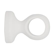 Support monobloc de barre à rideau en bois œil fermé Ø28 50 mm laqué blanc - INVENTIV