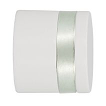 2 embouts de barre à rideaux bouchon Ø35 à visser bague métal laqué blanc - INVENTIV