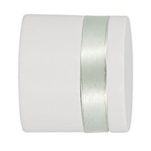 2 embouts de barre à rideaux bouchon Ø35 à visser bague métal laqué blanc - INVENTIV