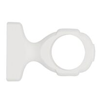Support monobloc de barre à rideau en bois Ø35 65 mm laqué blanc - INVENTIV