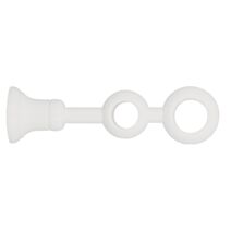 Support fermé de barre à rideau en bois Ø28/35 double 130/205mm laqué blanc - INVENTIV