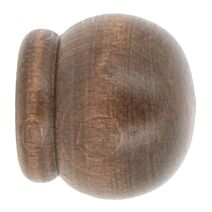 Embout de barre à rideaux anglais Ø28 à emboîter chêne foncé - INVENTIV