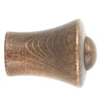 Embout de barre à rideaux pommeau Ø28 à visser chêne foncé - INVENTIV 