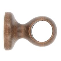Support monobloc de barre à rideau en bois œil fermé Ø28 50 mm chêne foncé - INVENTIV
