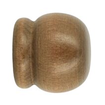 Lot de 2 embouts de barre à rideaux Anglais Ø35 à emboîter chêne foncé - INVENTIV