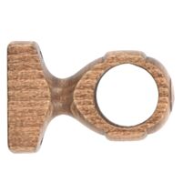 Support de barre à rideau en bois monobloc Ø35 65mm chêne foncé - INVENTIV