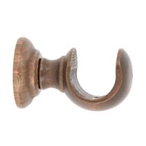 Support de barre à rideau en bois plafond Ø35 ouvert 65 mm chêne foncé - INVENTIV