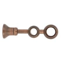 Support fermé de barre à rideau en bois Ø28/35 double 130/205mm chêne foncé FSC - INVENTIV
