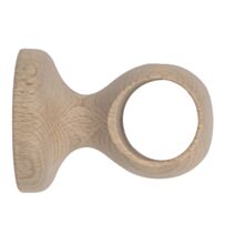 Support de barre à rideau en bois monobloc oeil fermé Ø28 50mm naturel - INVENTIV