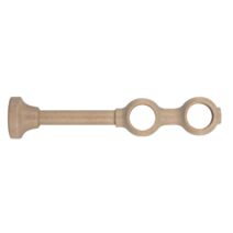 Support de barre à rideau en bois œil fermé Ø28 double 150/215mm naturel - INVENTIV