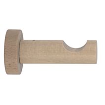 Support tige de barre à rideau en bois Ø28 œil ouvert 80mm naturel - INVENTIV