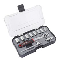 Coffret à douilles 1/4" 10 pièces chrome vanadium - INVENTIV