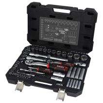 Coffret à douilles 75 pièces 1/4" et 1/2" chrome vanadium - INVENTIV